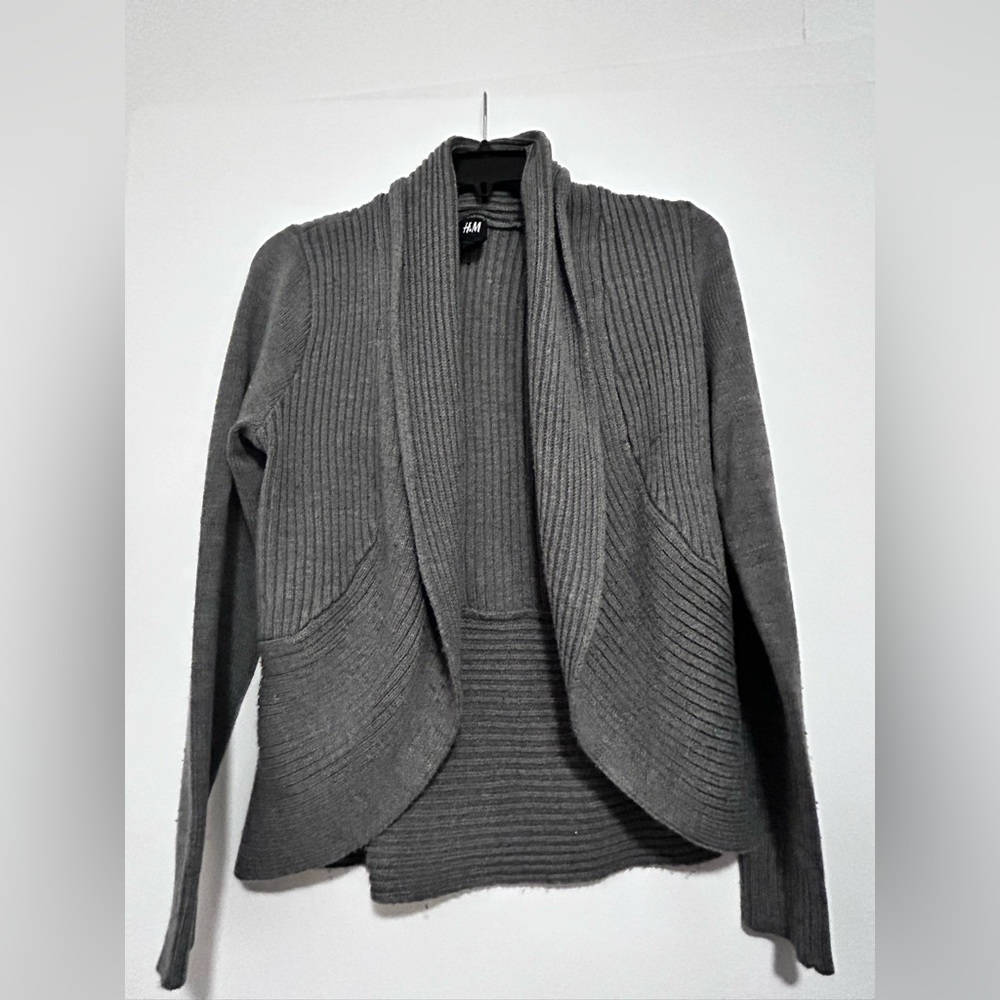 H&M Women's Charcoal Open-Front Cardigan